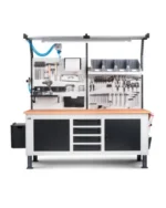 Banco da Lavoro con Parete Attrezzata e Piano in Multiplex L=2000mm