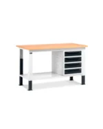 Banco da Lavoro Work Up con Cassettiera a 4 Cassetti, Piano in Multiplex L=1500mm