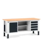 Banco da Lavoro 1 Anta e 4 Cassetti con Piano in Multiplex L=2000mm