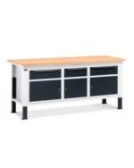 Banco da Lavoro 3 Vani e 3 Cassetti con Piano in Multiplex L=2000mm