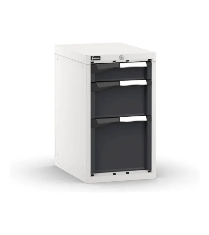 Blocco Cassettiere da Banco, 3 Cassetti 1X100 1X200 1X300, L408 X P573 X H700 mm - immagine 1