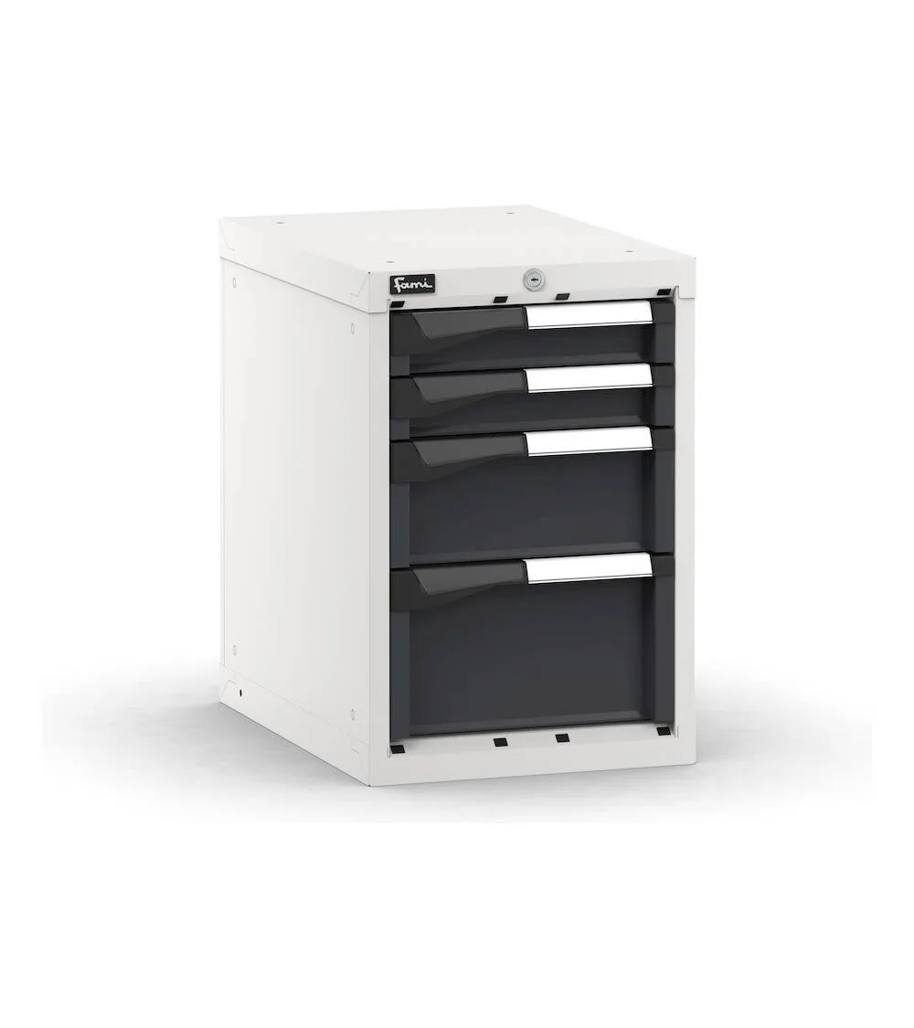 blocco-cassettiera-da-banco-4-cassetti-2x75-1x150-1x200-l408-x-p573-x-h600-mm.webp Blocco Cassettiere da Banco, 4 Cassetti 2X75 1X150 1X200, L408 X P573 X H600 mm - immagine 1