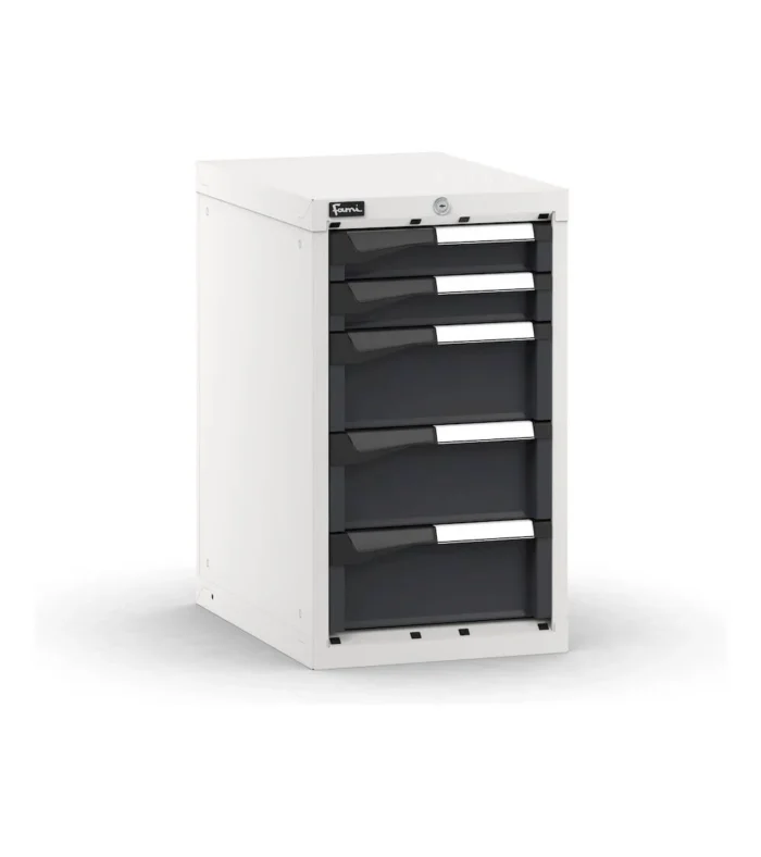 Blocco Cassettiere da Banco, 5 Cassetti 2X75 3X150, L408 X P573 X H700 mm - immagine 1