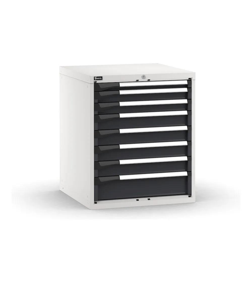 blocco-cassettiera-da-banco-8-cassetti-1x50-2x75-4x100-1x150-l714-x-p726-x-h850-mm.webp Armadio a Cassetti Master Key Comfort C0-EH=36X36 con 8 Cassetti - immagine 1