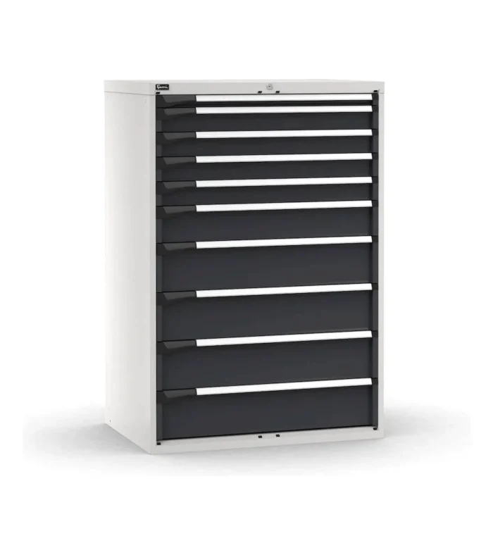 cassettiera-porta-attrezzi-10-cassetti-1x50-4x100-1x150-4x200-l1020-x-p726-x-h1500-mm-5.webp Armadio a Cassetti Master Key Comfort C0-EH=54X36 con 10 Cassetti - immagine 1