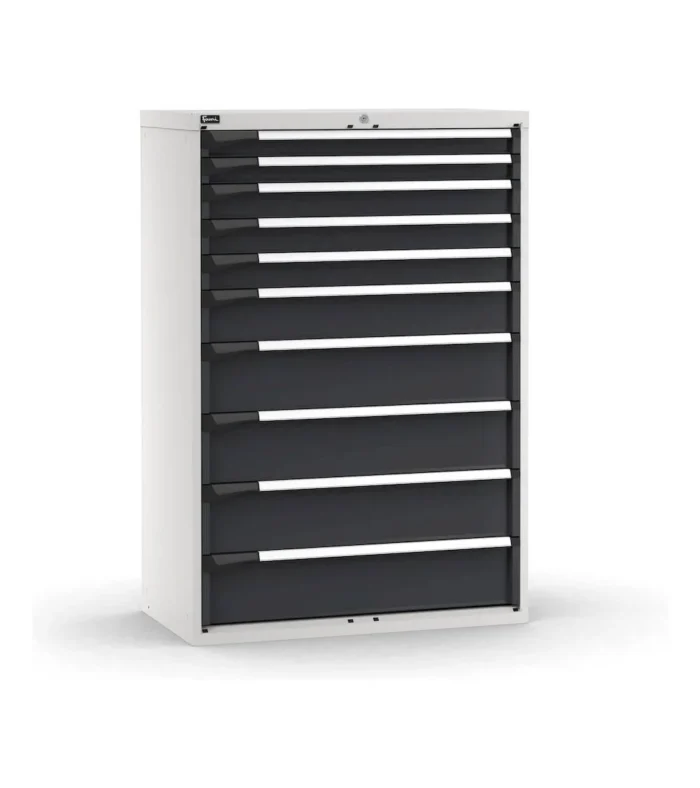 cassettiera-porta-attrezzi-10-cassetti-2x75-3x100-1x150-4x200-l1020-x-p573-x-h1500-mm-5.webp Armadio a Cassetti Master Key Comfort C0-EH=54X27 con 10 Cassetti - immagine 1