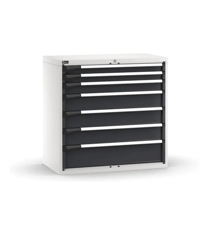 cassettiera-porta-attrezzi-7-cassetti-2x75-1x100-3x150-1x200-l1020-x-p573-x-h1000-mm-5.webp Armadio a Cassetti Master Key Comfort C0-EH=54X27 con 7 Cassetti - immagine 1