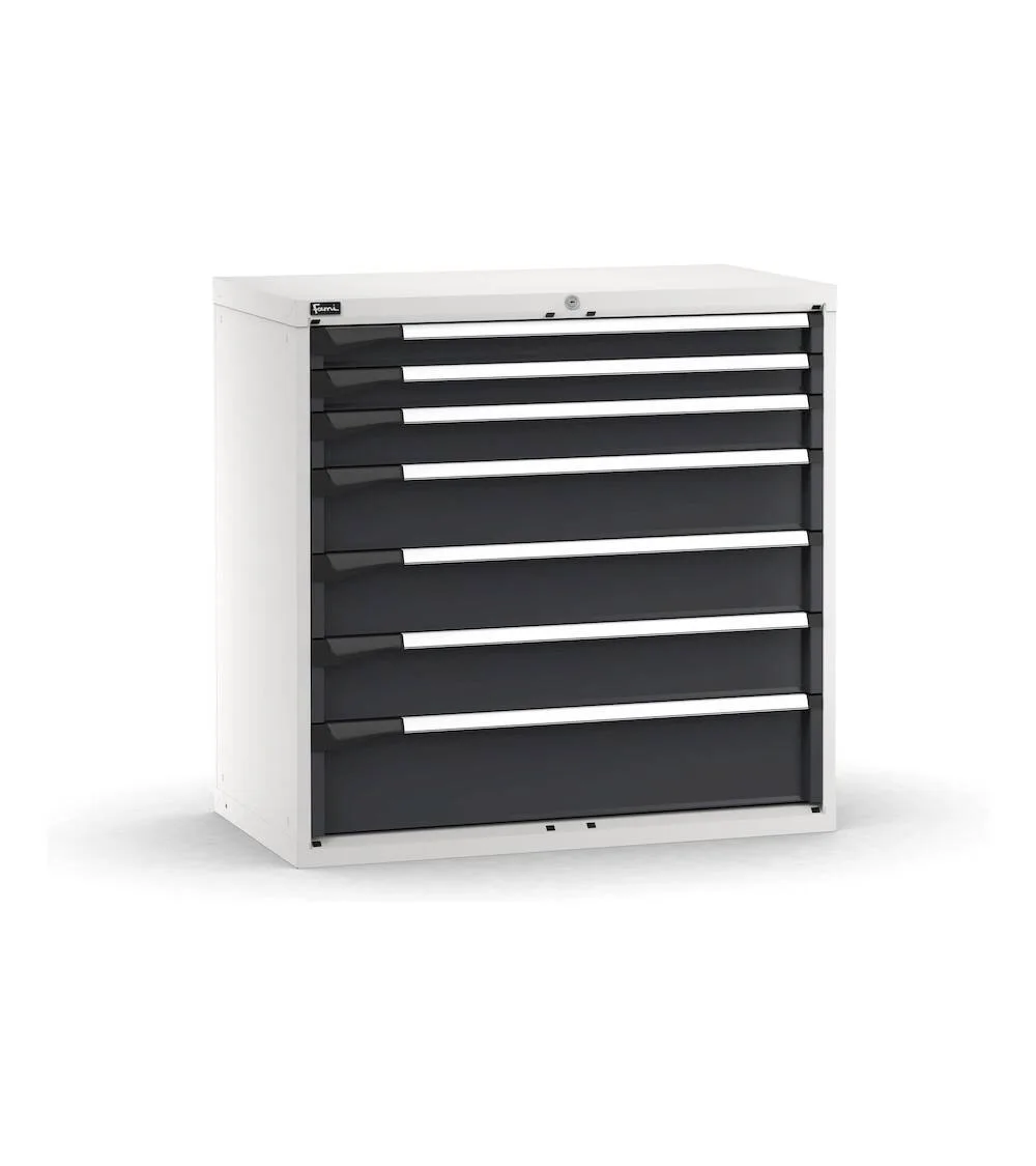 cassettiera-porta-attrezzi-7-cassetti-2x75-1x100-3x150-1x200-l1020-x-p573-x-h1000-mm-5.webp Armadio a Cassetti Master Key Comfort C0-EH=54X27 con 7 Cassetti - immagine 1
