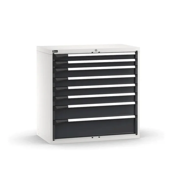 cassettiera-porta-attrezzi-8-cassetti-2x75-4x100-1x150-1x200-l1020-x-p573-x-h1000-mm-5.webp Armadio a Cassetti Master Key Comfort C0-EH=54X27 con 8 Cassetti - immagine 1