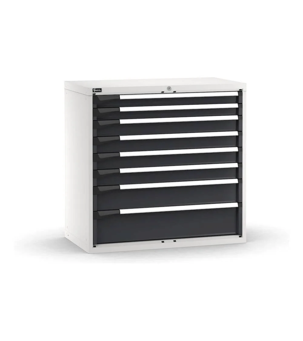 cassettiera-porta-attrezzi-8-cassetti-2x75-4x100-1x150-1x200-l1020-x-p573-x-h1000-mm-5.webp Armadio a Cassetti Master Key Comfort C0-EH=54X27 con 8 Cassetti - immagine 1