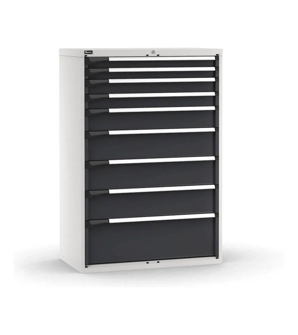 cassettiera-porta-attrezzi-9-cassetti-2x75-2x100-1x150-3x200-1x300-l1020-x-p573-x-h1500-mm-5.webp Armadio a Cassetti Master Key Comfort C0-EH=54X27 con 9 Cassetti - immagine 1