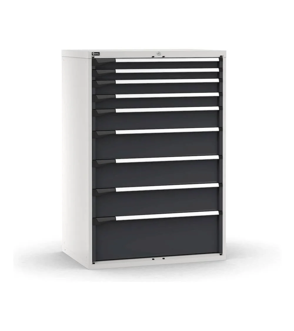 cassettiera-porta-attrezzi-9-cassetti-2x75-2x100-1x150-3x200-1x300-l1020-x-p726-x-h1500-mm-5.webp Armadio a Cassetti Master Key Comfort C0-EH=54X36 con 9 Cassetti - immagine 1