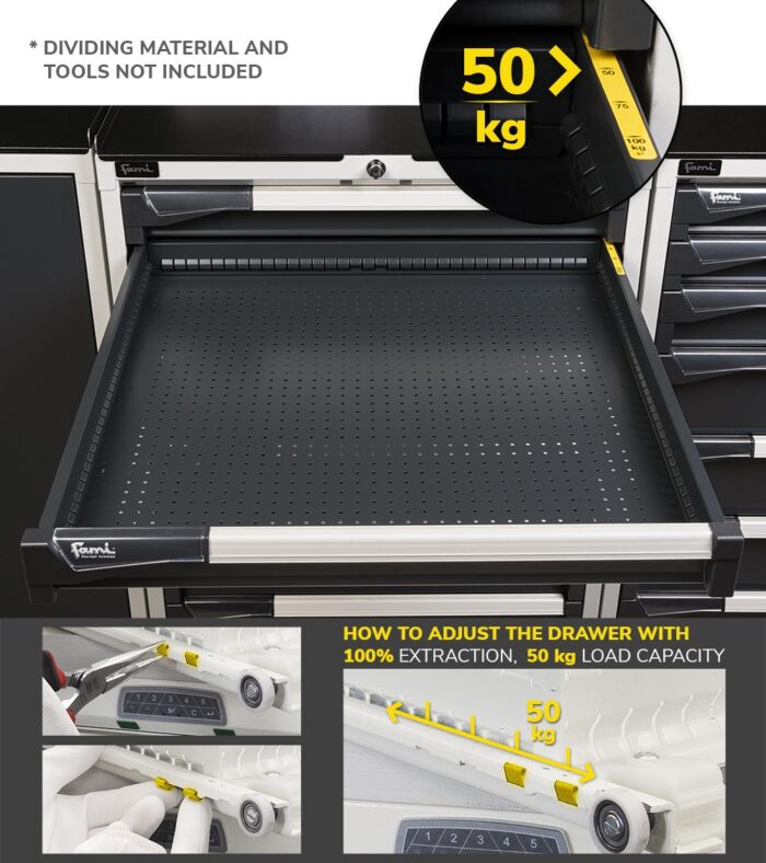 Armadio a Cassetti Master Key Comfort C0 con Ruote EH=27X27 e 6 Cassetti - immagine 2