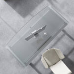 Scrivania Sagomata Cubo in Cristallo 205x100 cm - immagine 3