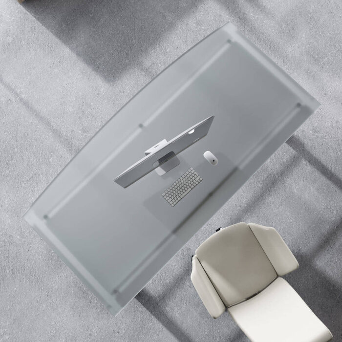 Scrivania Sagomata Cubo in Cristallo 205x100 cm - immagine 3