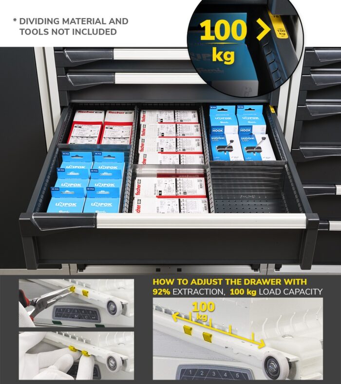 Armadio a Cassetti Master Key Comfort C0 con Ruote EH=27X27 e 6 Cassetti - immagine 7