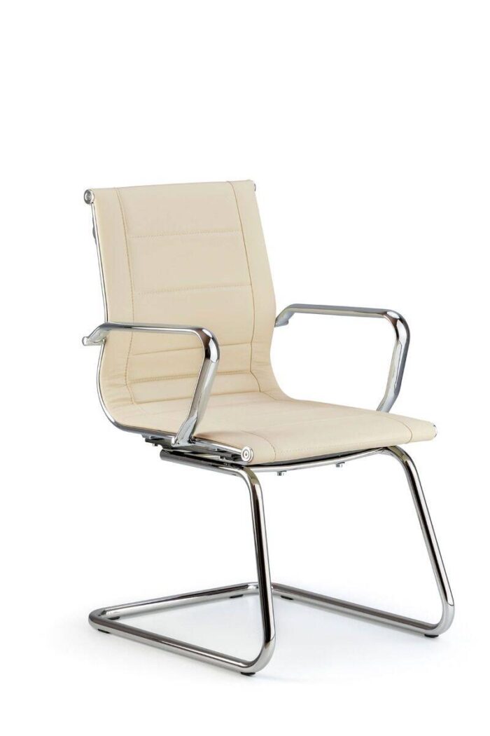 Poltrona per Visitatori Fissa Kira in Ecopelle con Braccioli - immagine 4