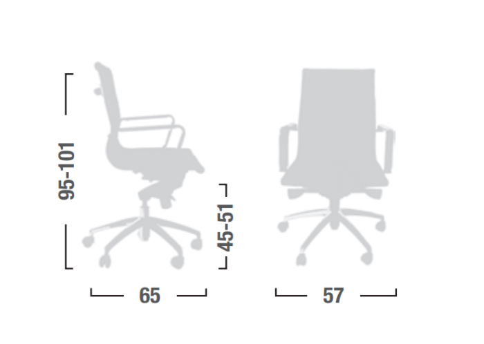 Poltrona Direzionale Kira con Schienale Basso, Braccioli ed Oscillante - immagine 5