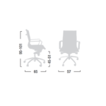 Poltrona Direzionale Kira in Rete Bassa con Braccioli ed Oscillante - immagine 2