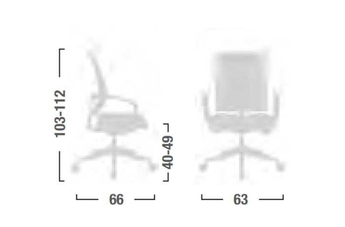 Poltrona Operativa Living con Braccioli Fissi - immagine 3