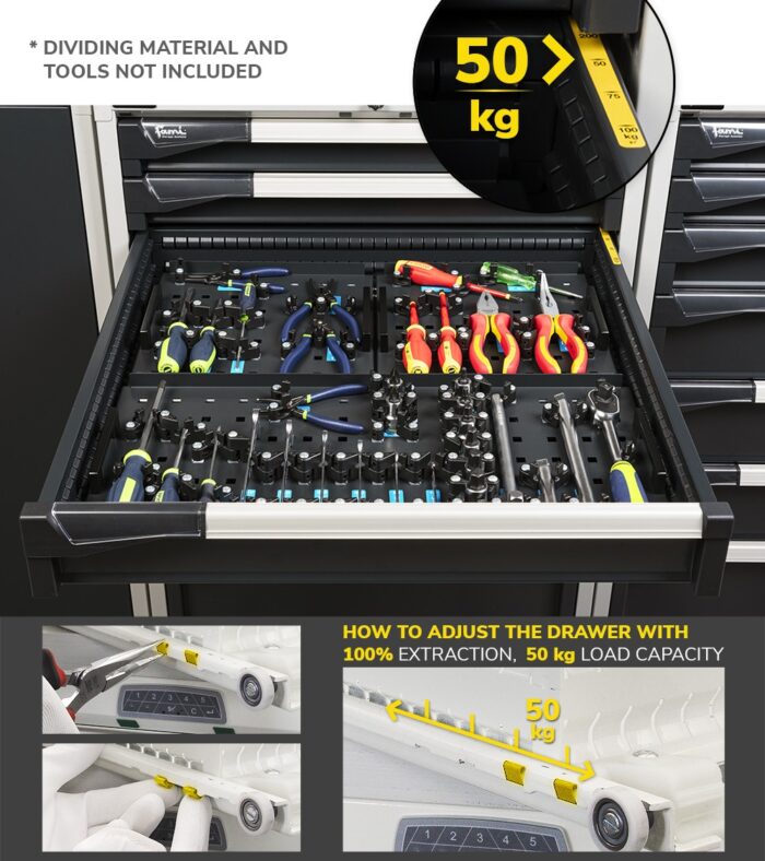 Armadio a Cassetti Master Key Comfort C0 con Ruote EH=27X27 e 6 Cassetti - immagine 6