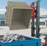 Contenitore Ribaltabile per Forche Rotanti con Coperchio e Ruote - immagine 2