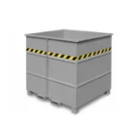 Contenitore Ribaltabile per Forche Rotanti con Coperchio e Ruote