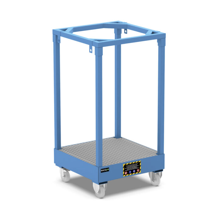 Contenitore Porta Big Bag in Acciaio con Vasca di Raccolta su Ruote - immagine 1