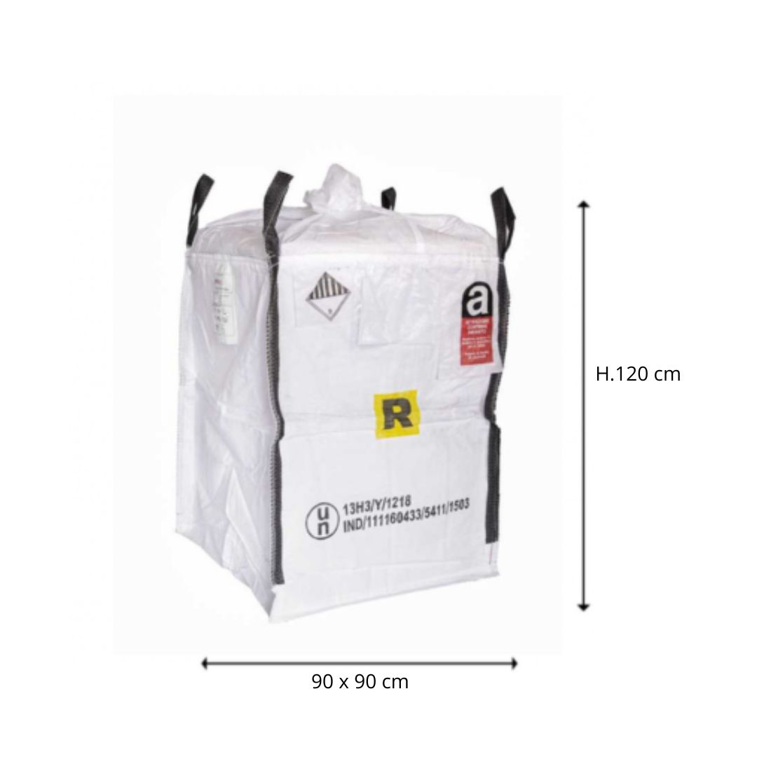 12 Big Bag 90x90x120 H - Omologato 13H3Y per Amianto - Portata 1000 Kg - immagine 1