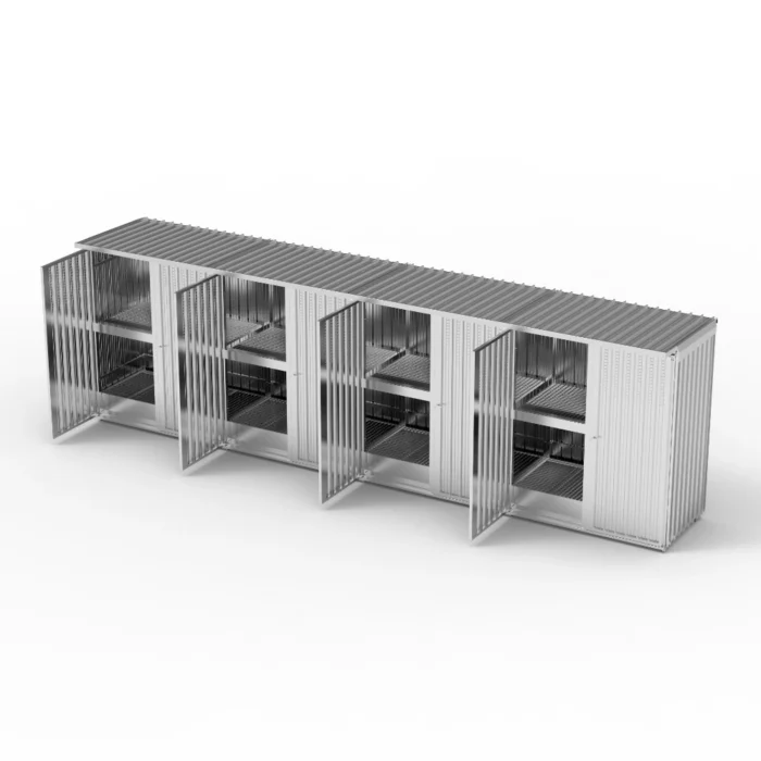 Container Modulare 4 Moduli con Vasca di Raccolta 5400 L per 16 IBC con Porte Battenti - immagine 1