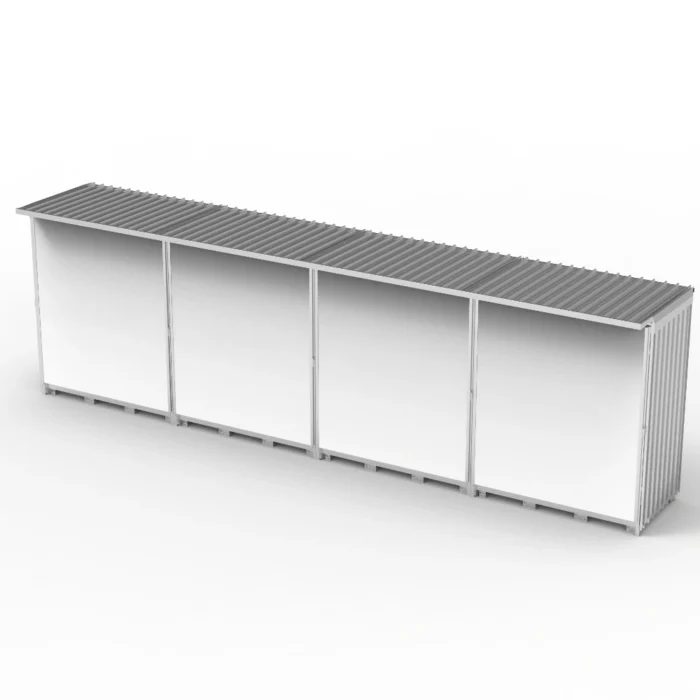 Container Modulare 4 Moduli con Vasca di Raccolta 5400 L per 16 IBC con Telo in Pvc - immagine 1