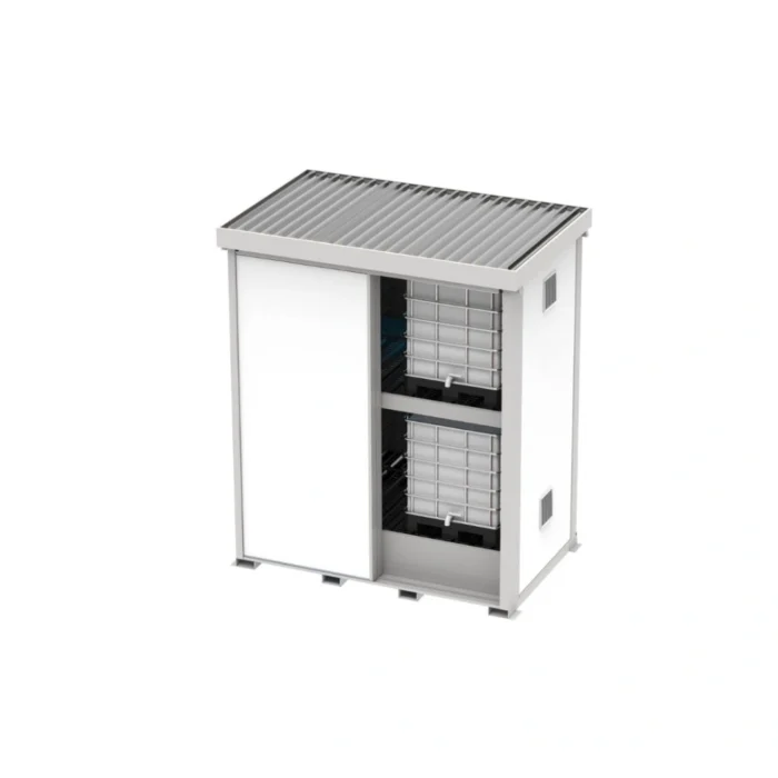 Container Coibentato EI-REI 120 a Due Ripiani Con Vasca di Raccolta 1500 L per Sicurezza Antincendio - immagine 1