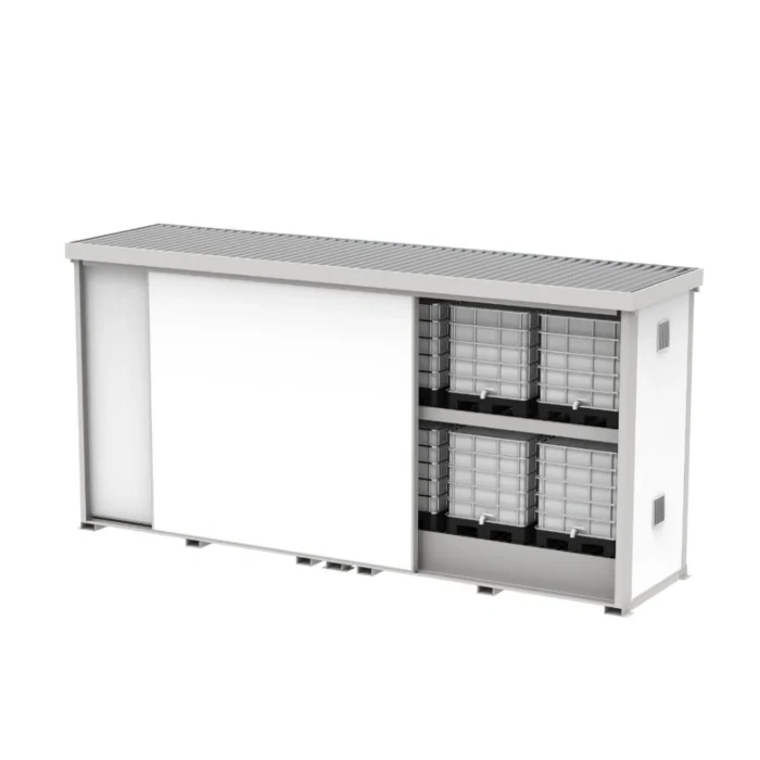 Container Coibentato EI-REI 120 a Due Ripiani Con Vasca di Raccolta 4100 L per Sicurezza Antincendio - immagine 1