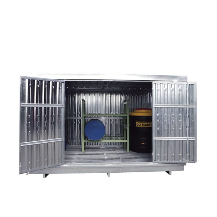 Container per vernici Container per Vernici, Deposito con Vasca di Raccolta per Stoccaggio Taniche e Fusti - immagine 1