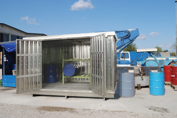 Container per Vernici, Deposito con Vasca di Raccolta per Stoccaggio Taniche e Fusti - immagine 2