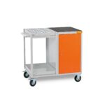 Carrello con Vasca di Raccolta e Vano ad Anta per Laboratori
