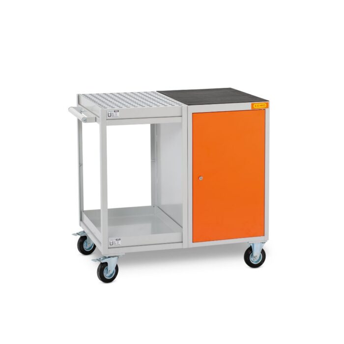 Carrello con Vasca di Raccolta e Vano ad Anta per Laboratori - immagine 1
