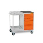 Carrello con Vasca di Raccolta e Cassetti per Laboratori