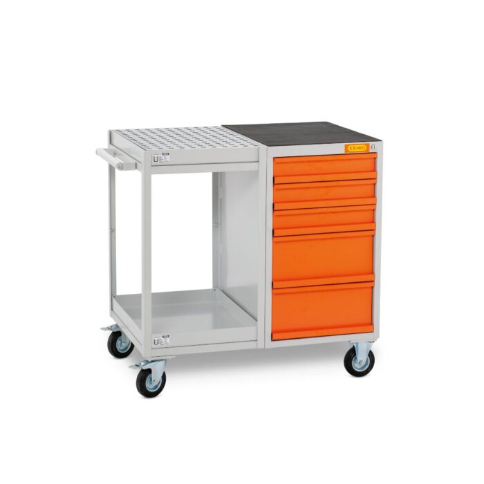 Carrello con Vasca di Raccolta e Cassetti per Laboratori - immagine 1