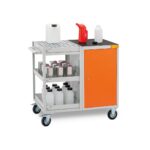 Carrello con Vasca di Raccolta e Vano ad Anta per Laboratori - immagine 3