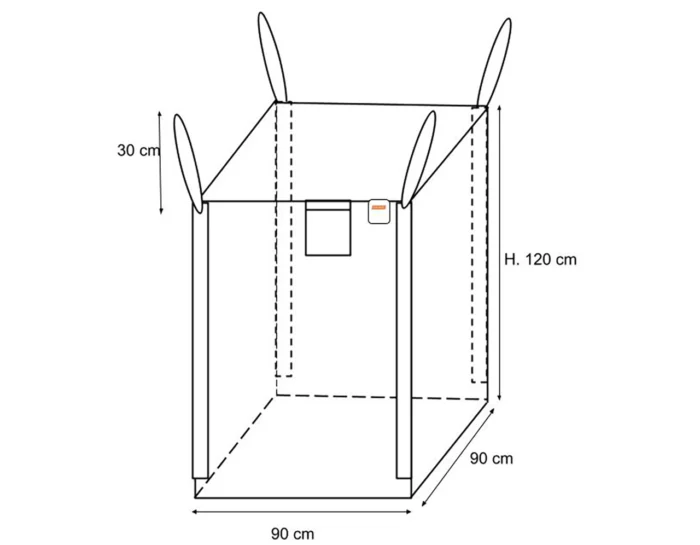 bbt2nm Big Bag Non Omologato 90×90×120 - Portata 1500 Kg - immagine 1