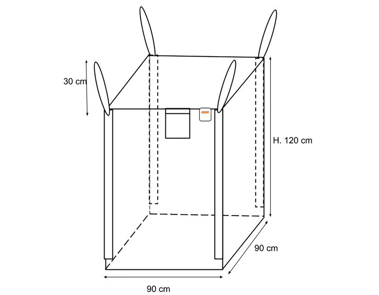 bbt2nm Big Bag Non Omologato 90×90×120 - Portata 1500 Kg - immagine 1