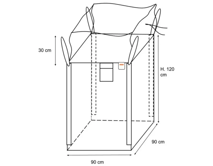 Big Bag Non Omologato 90×90×120 - Portata 1500 Kg - immagine 1