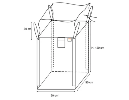 Big Bag Non Omologato 90×90×120 - Portata 1000 Kg