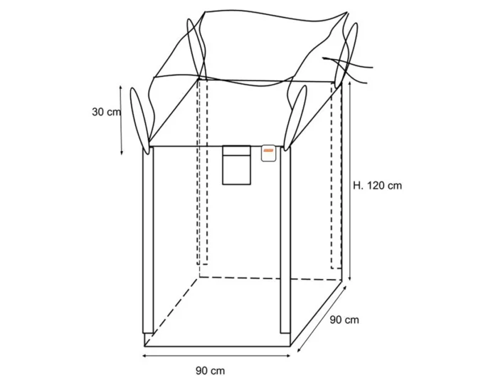 Big Bag Non Omologato 90×90×120 - Portata 1000 Kg - immagine 1