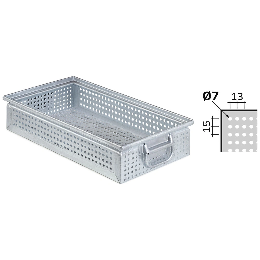 FLA57130A99-1 Cassetta in Metallo Forata, Foro 7 mm Mis. 272-4A2, L480 x P315 x H105 - immagine 1