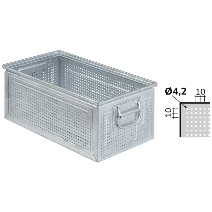 FLA65110A99-1 Cassetta in Metallo Forata, Foro 4,2 mm Mis. 272-4, L480 x P315 x H200 - immagine 1