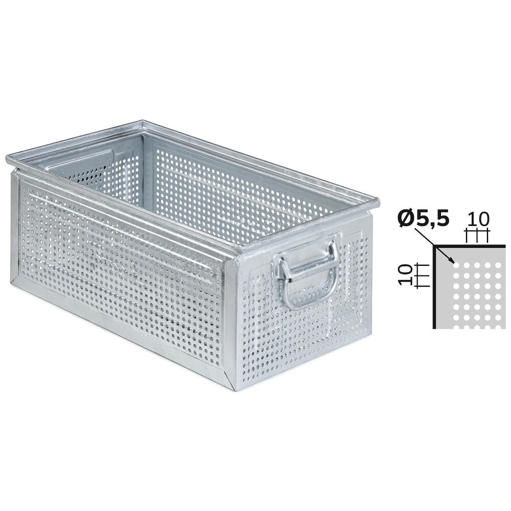 FLA65120A99-1 Cassetta in Metallo Forata, Foro 5,5 mm Mis. 272-4, L480 x P315 x H200 - immagine 1