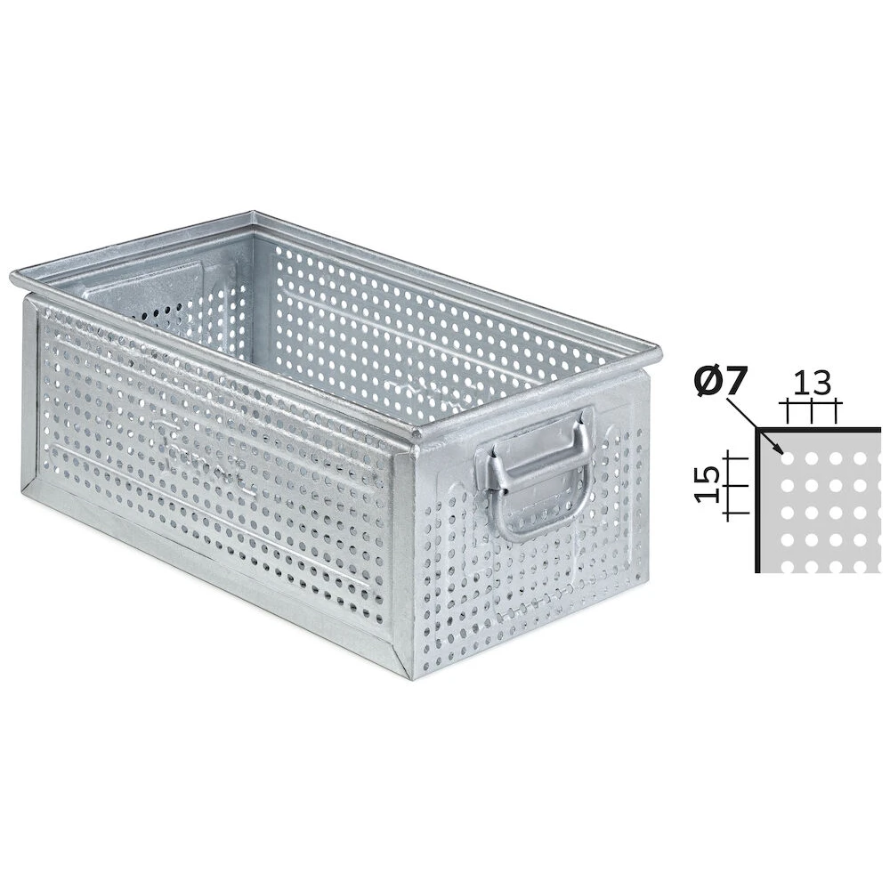FLA65130A99-1 Cassetta in Metallo Forata, Foro 7 mm Mis. 272-4, L480 x P315 x H200 - immagine 1