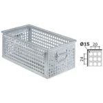 Cassetta in Metallo Forata, Foro 15 mm Mis. 272-4, L480 x P315 x H200
